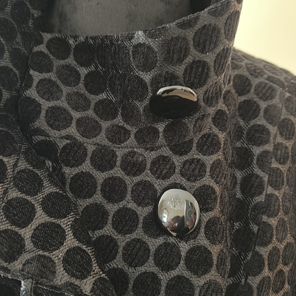 LIKE NEW CHICOS Black Polka Dot Button Down Lined Jacket/Coat - Picture 12 of 14